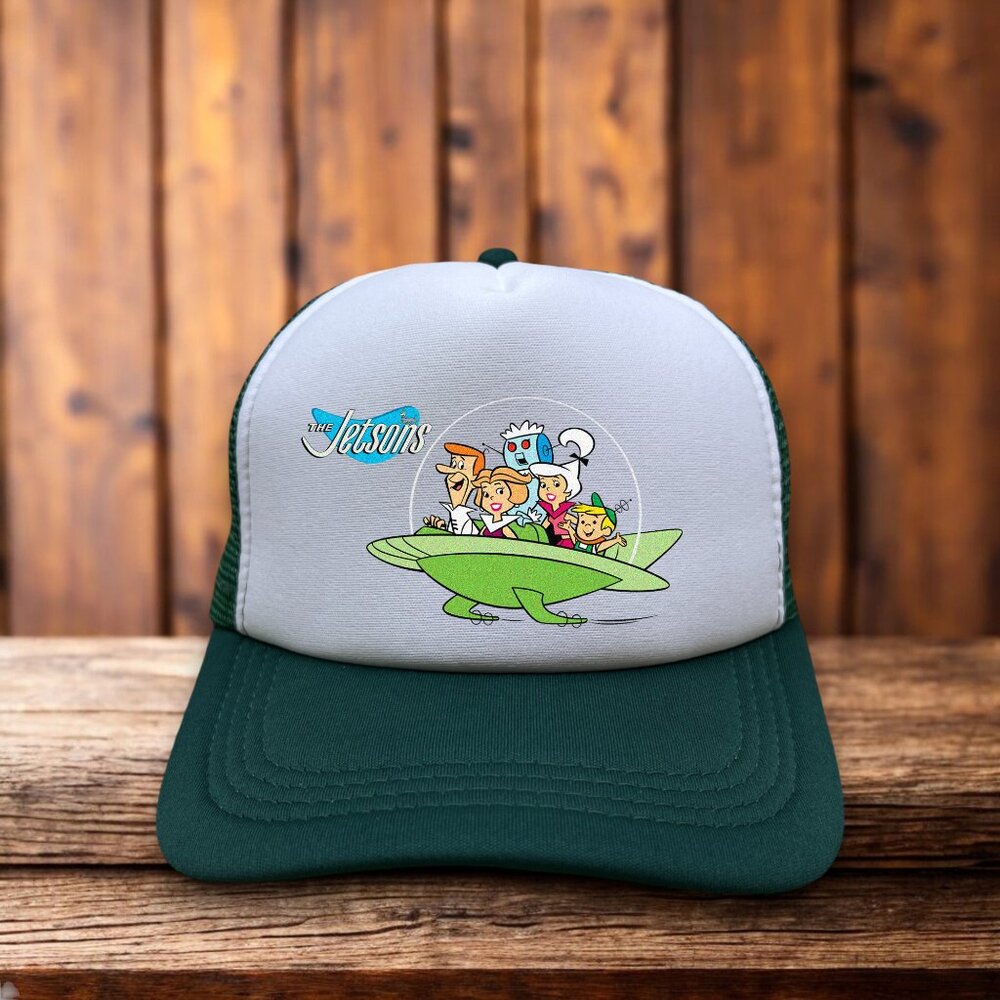 The Jetsons Mens Trucker Hat Green Snapback 60s Cartoon Baseball Cap